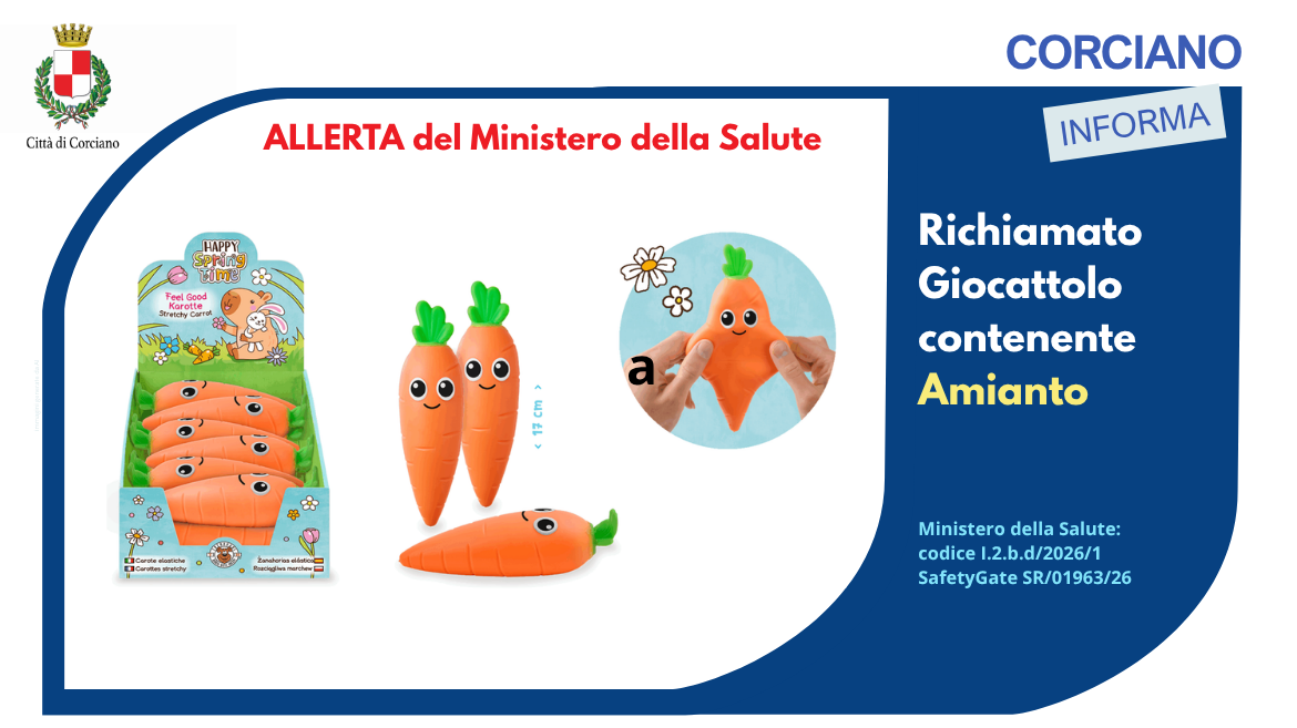 Allerta del Ministero della Salute - Richiamato giocattolo contenente amianto